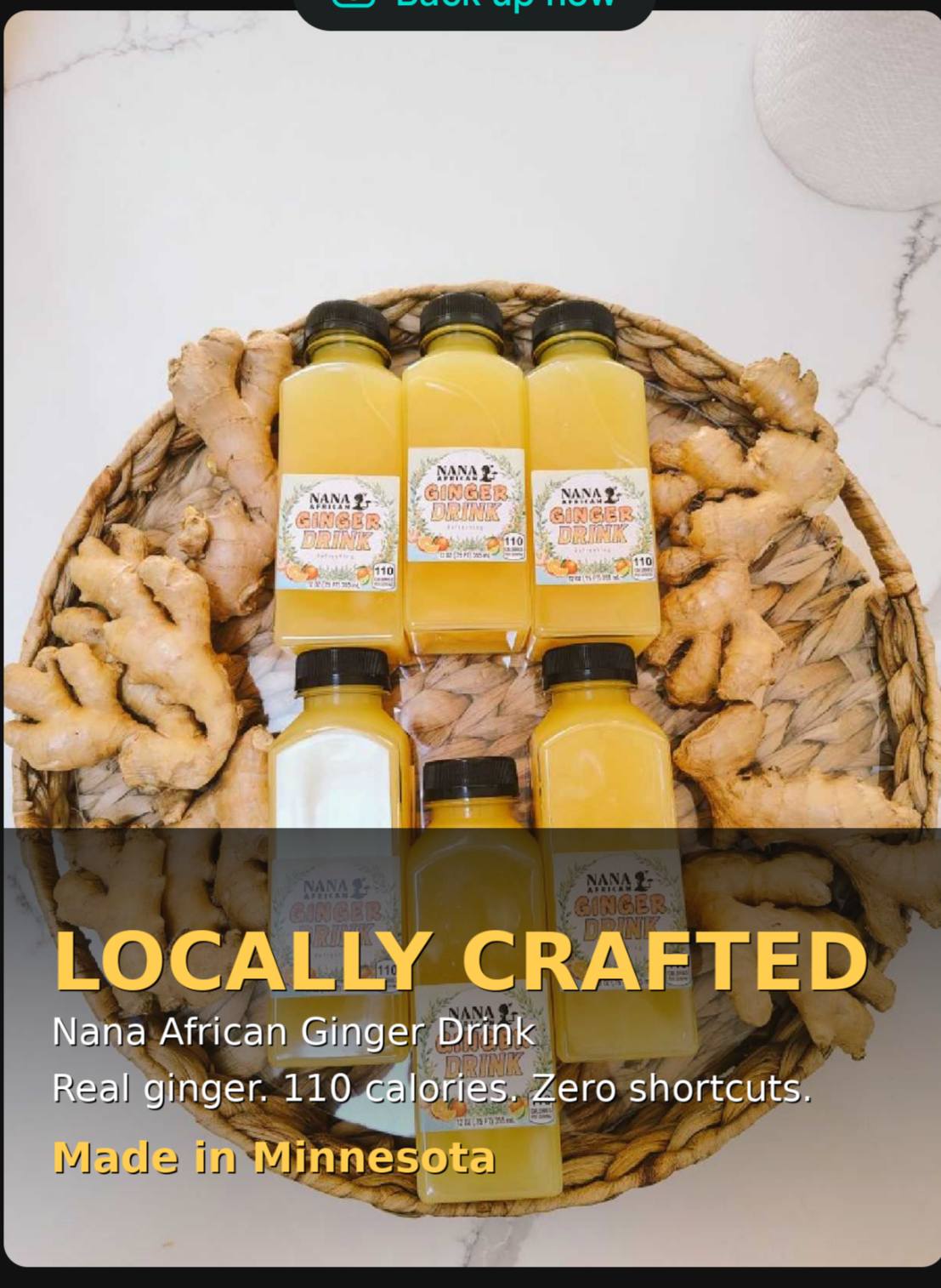 Pure Organic Ginger Drink.